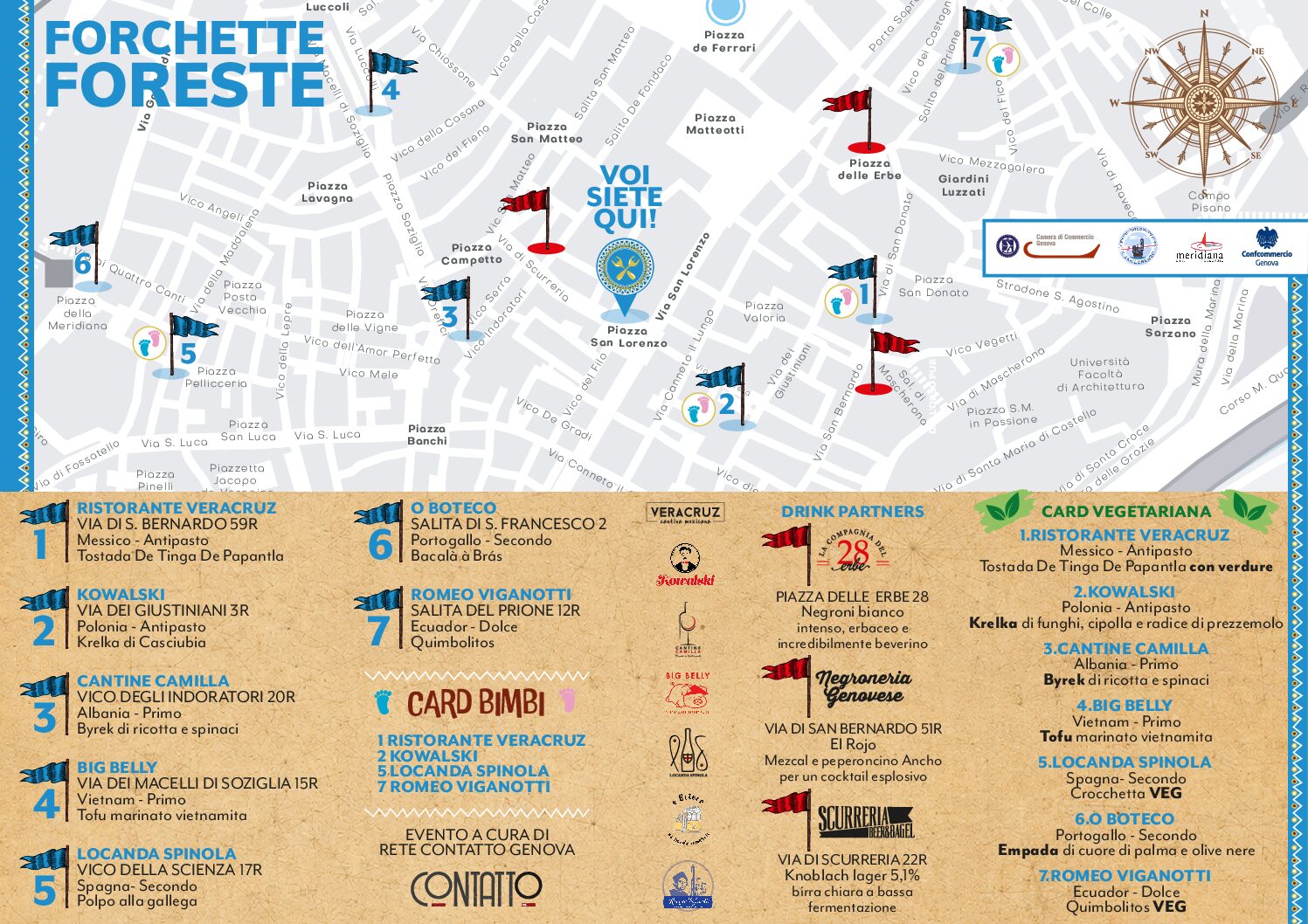 Mappa del percorso Forchette Foreste 2026